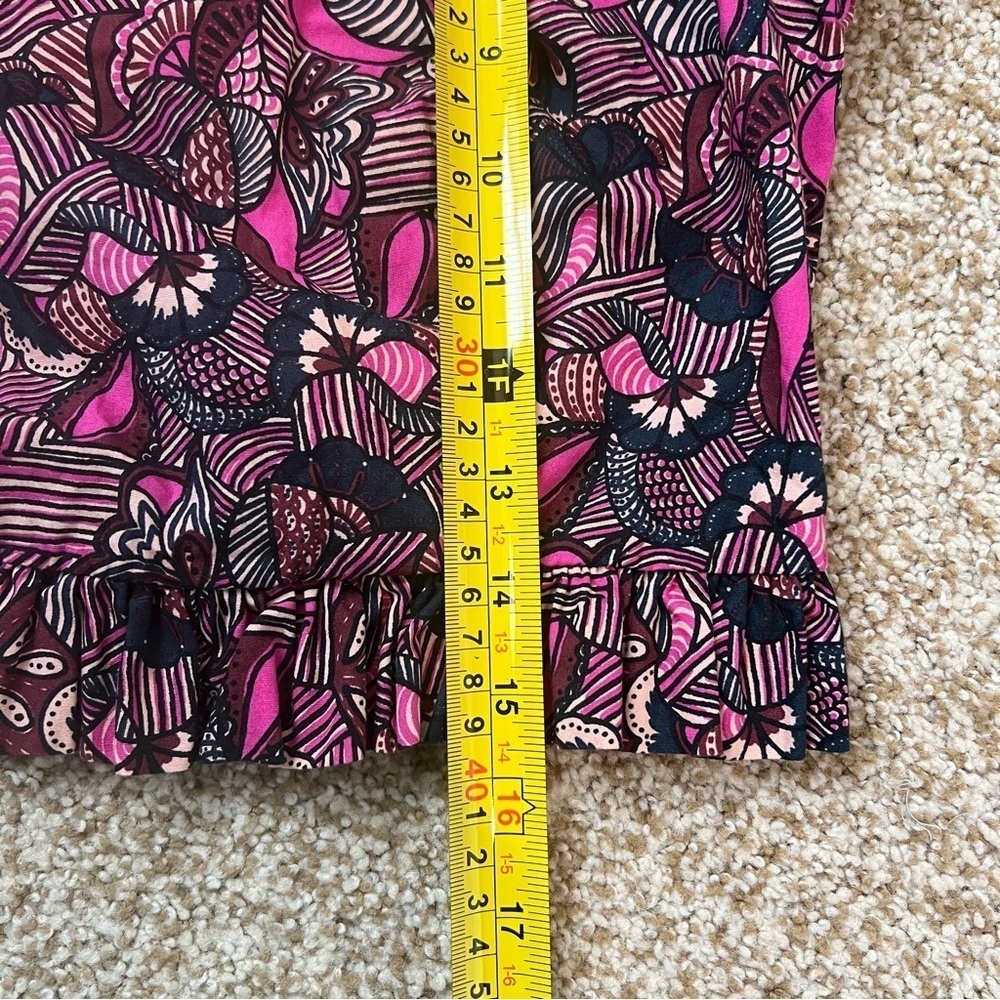 Zara Trafaluc Pink Floral Ruffle Crop Top Size Small - Picture 8 of 10